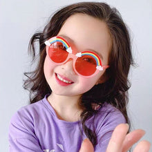 Load image into Gallery viewer, Children Cute Rainbow Sunglasses Girls Boys Cute Cartoon Sunglasses Kids Outdoor Sun Protection Sunglasses Lovely Vintage Glasses