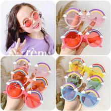 Load image into Gallery viewer, Children Cute Rainbow Sunglasses Girls Boys Cute Cartoon Sunglasses Kids Outdoor Sun Protection Sunglasses Lovely Vintage Glasses