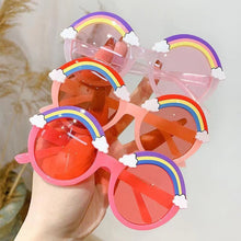 Load image into Gallery viewer, Children Cute Rainbow Sunglasses Girls Boys Cute Cartoon Sunglasses Kids Outdoor Sun Protection Sunglasses Lovely Vintage Glasses