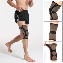 Load image into Gallery viewer, 1PC Knitted Sports Knee Protector Copper Ion Nylon Four Side High Bounce Basketball Volleyball Fitness Running Knee Protection Outdoor Supplies