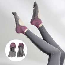 Load image into Gallery viewer, 1 Pair Women Tie-Dye Five-Finger Leakage Instep Jacquard Non-Slip Yoga Socks Pilates Boxing Fitness Moisture Wicking Sweat Sports Socks