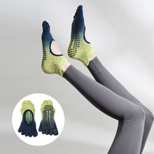 Load image into Gallery viewer, 1 Pair Women Tie-Dye Five-Finger Leakage Instep Jacquard Non-Slip Yoga Socks Pilates Boxing Fitness Moisture Wicking Sweat Sports Socks