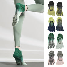 Load image into Gallery viewer, 1 Pair Women Tie-Dye Five-Finger Leakage Instep Jacquard Non-Slip Yoga Socks Pilates Boxing Fitness Moisture Wicking Sweat Sports Socks