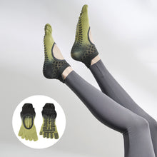 Load image into Gallery viewer, 1 Pair Women Tie-Dye Five-Finger Leakage Instep Jacquard Non-Slip Yoga Socks Pilates Boxing Fitness Moisture Wicking Sweat Sports Socks