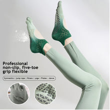 Load image into Gallery viewer, 1 Pair Women Tie-Dye Five-Finger Leakage Instep Jacquard Non-Slip Yoga Socks Pilates Boxing Fitness Moisture Wicking Sweat Sports Socks