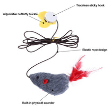Load image into Gallery viewer, Cat Hanging Interactive Toy Squeaky Simulation Mouse Toy Kitten Funny Teaser Feather Toy Training Toys Pet Daily Supplies