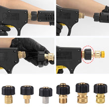 Load image into Gallery viewer, 1PC Pressure Washer Spray Adapter M22 14 Male To 1/4" 3/8" M22 Pressure Washer Quick Connector To Spray Gun Wand Lance Bayonet