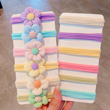 Load image into Gallery viewer, 6pcs Girls' Elastic Towel Hair Band Flower Bow Knot Colorful Hair Ties Ropes Scrunchy Ponytail Rubberbands Ring Hair Accesorios