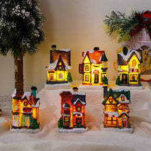 Load image into Gallery viewer, Christmas LED Light Ornaments Resin Mini House Miniature Village Building Xmas Glow Decor Gift Christmas Decoration Navidad Noel