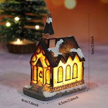 Load image into Gallery viewer, Christmas LED Light Ornaments Resin Mini House Miniature Village Building Xmas Glow Decor Gift Christmas Decoration Navidad Noel