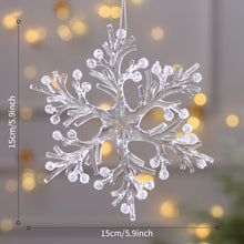 Load image into Gallery viewer, Crystal Clear Acrylic Elk Christmas Tree Pendants Snowflake Thorn Star Hanging Ornaments Decoration Navidad Noel New Year Gift