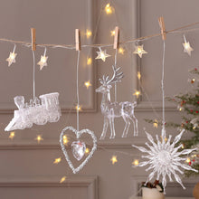 Load image into Gallery viewer, Crystal Clear Acrylic Elk Christmas Tree Pendants Snowflake Thorn Star Hanging Ornaments Decoration Navidad Noel New Year Gift
