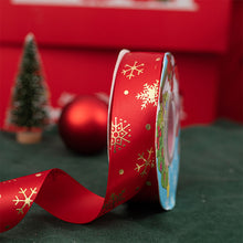 Load image into Gallery viewer, 10 Yards 25mm Christmas Ribbon Printed Christmas Polyester Ribbon For Handmade Wrapping Gift Christmas Decoration DIY Gift Packing