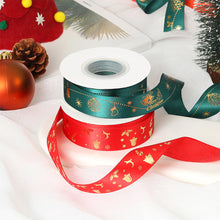 Load image into Gallery viewer, 10 Yards 25mm Christmas Ribbon Printed Christmas Polyester Ribbon For Handmade Wrapping Gift Christmas Decoration DIY Gift Packing