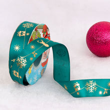 Load image into Gallery viewer, 25 Yards 25mm Christmas Ribbon Printed Christmas Polyester Ribbon For Handmade Wrapping Gift Christmas Decoration DIY Gift Packing