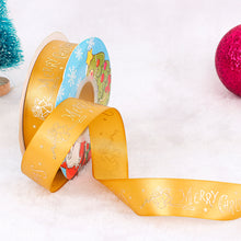 Load image into Gallery viewer, 25 Yards 25mm Christmas Ribbon Printed Christmas Polyester Ribbon For Handmade Wrapping Gift Christmas Decoration DIY Gift Packing