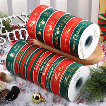 Load image into Gallery viewer, 25 Yards 25mm Christmas Ribbon Printed Christmas Polyester Ribbon For Handmade Wrapping Gift Christmas Decoration DIY Gift Packing