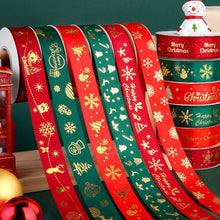 Load image into Gallery viewer, 25 Yards 25mm Christmas Ribbon Printed Christmas Polyester Ribbon For Handmade Wrapping Gift Christmas Decoration DIY Gift Packing