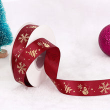 Load image into Gallery viewer, 25 Yards 25mm Christmas Ribbon Printed Christmas Polyester Ribbon For Handmade Wrapping Gift Christmas Decoration DIY Gift Packing