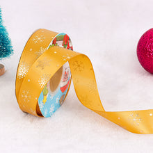 Load image into Gallery viewer, 25 Yards 25mm Christmas Ribbon Printed Christmas Polyester Ribbon For Handmade Wrapping Gift Christmas Decoration DIY Gift Packing