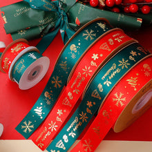 Load image into Gallery viewer, 25 Yards 25mm Christmas Ribbon Printed Christmas Polyester Ribbon For Handmade Wrapping Gift Christmas Decoration DIY Gift Packing