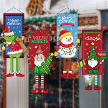 Load image into Gallery viewer, Merry Christmas Hanging Flag Santa Claus Christmas Tree Christmas Porch Door Balcony Banner Christmas Snowman New Year Navidad Decor