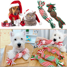Load image into Gallery viewer, Puppy Christmas Gift Pet Cotton Chew Rope Knot Toy Dog Cleaning Teeth Bite-Resistant Dog Bite Toy Dog Supplies for Xmas New Year Gift