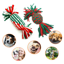 Load image into Gallery viewer, Puppy Christmas Gift Pet Cotton Chew Rope Knot Toy Dog Cleaning Teeth Bite-Resistant Dog Bite Toy Dog Supplies for Xmas New Year Gift