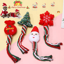 Load image into Gallery viewer, Pet Supplies Christmas Gift Puppy Dog Cotton Linen Braided Rope Molar Clean Chew Knot Play Toy Large Small Dog Toys