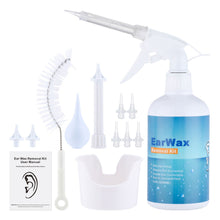 Load image into Gallery viewer, 500/300ml Ear Wash Earwax Cleaning Tool Set for Adults Kids Spiral Ear Wax Remover Plastic Water Irrigation Bottle Ear Care Washing Tools