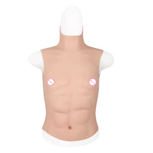 Load image into Gallery viewer, High Collar Half Body Muscle Suit Strong Male Muscle Style Male Cosplay Eight Piece Abdominal Muscle Silicone Pseudochest Muscle