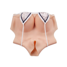 Load image into Gallery viewer, High Neckline Hollowed Out Yiru High Elasticity Cotton Breast Forms Fake Falsies Artificial Boobs Crossdresser Transvestite Sissy Drag Queen Cosplay Cross-dressing