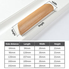 Load image into Gallery viewer, Wooden Furniture Handle Drawer Knobs Kitchen Cabinets Pulls Long Handles Cabinets Drawers Dresser Knobs Wardrobe Pull