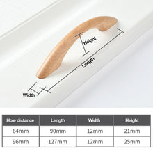 Load image into Gallery viewer, Wooden Furniture Handle Drawer Knobs Kitchen Cabinets Pulls Long Handles Cabinets Drawers Dresser Knobs Wardrobe Pull