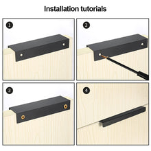 Load image into Gallery viewer, Gold Black Hidden Cabinet Pulls Aluminum Alloy Kitchen Cupboard Handles Drawer Knobs Furniture Handle Bedroom Hardware