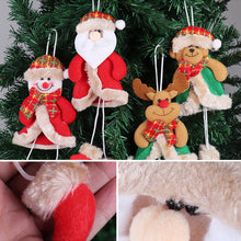 Load image into Gallery viewer, Merry Christmas Ornaments Plush Doll Santa Claus Snowman Christmas Tree Pendant Doll Hang Decoration for Home Noel Natal Happy New Year