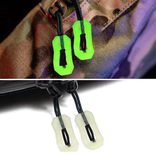 Load image into Gallery viewer, Outdoor Luminous Zipper Puller Head Anti-lost Glow In The Dark Pull Zippers Backpack Pendant for Coat Rucksack Handbag Tent