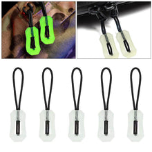 Load image into Gallery viewer, Outdoor Luminous Zipper Puller Head Anti-lost Glow In The Dark Pull Zippers Backpack Pendant for Coat Rucksack Handbag Tent