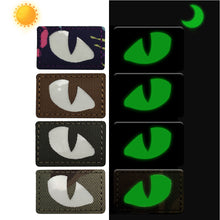 Load image into Gallery viewer, Tactical Patch Luminous Cat Tiger Eyes Hook Fasteners Glow In Dark Combat Applique Patch For Hats Helmet Uniform Backpack