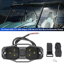 Load image into Gallery viewer, Roll Bar Mount LED Dome Light Rock Light W/Switch White Color For Polaris RZR UTV 4WD Wagon UTB Cab ATV SUV Bus Car Excavator Pickup