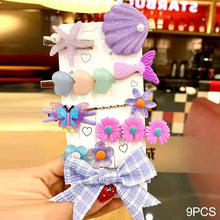 Load image into Gallery viewer, 9pcs/set Cute Flower Seashell Hair Clips for Girls Children Lovely Hairpins Kids Hair Pins Barrettes Hair Accessories