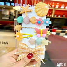 Load image into Gallery viewer, 9pcs/set Cute Flower Seashell Hair Clips for Girls Children Lovely Hairpins Kids Hair Pins Barrettes Hair Accessories