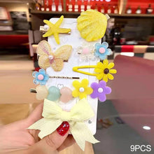 Load image into Gallery viewer, 9pcs/set Cute Flower Seashell Hair Clips for Girls Children Lovely Hairpins Kids Hair Pins Barrettes Hair Accessories