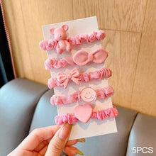 Load image into Gallery viewer, 5pcs Women Girl High Elastic Hairbands Simple Basic Rubber Bands Ponytail Holders Scrunchies Fashion Hair Accessories