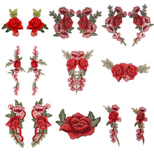 Load image into Gallery viewer, Embroidery Rose Flower Patch Applique DIY Crafts Sticker for Dress Bag Clothes Accessories Badges Sew On Sewing Accessories
