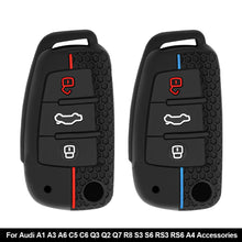 Load image into Gallery viewer, Silicone Car Key 3 Button Key Cases Cover Keychain Protection Fob For Audi A1 A3 A6 C5 C6 Q3 Q2 Q7 R8 S3 S6 RS3 RS6 A4 Accessories