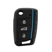 Load image into Gallery viewer, 3 Button Key Silicone Car Key Cases Cover Keychain Folding Remote Key Fob Protection For VW Golf 7 MK7 Accessories