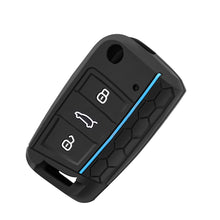 Load image into Gallery viewer, 3 Button Key Silicone Car Key Cases Cover Keychain Folding Remote Key Fob Protection For VW Golf 7 MK7 Accessories