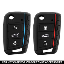 Load image into Gallery viewer, 3 Button Key Silicone Car Key Cases Cover Keychain Folding Remote Key Fob Protection For VW Golf 7 MK7 Accessories
