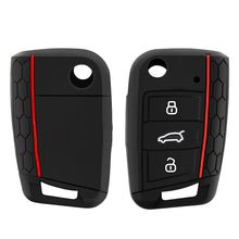 Load image into Gallery viewer, 3 Button Key Silicone Car Key Cases Cover Keychain Folding Remote Key Fob Protection For VW Golf 7 MK7 Accessories